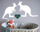 Kangaroos with Customised Name Wall Decal For Nursery
